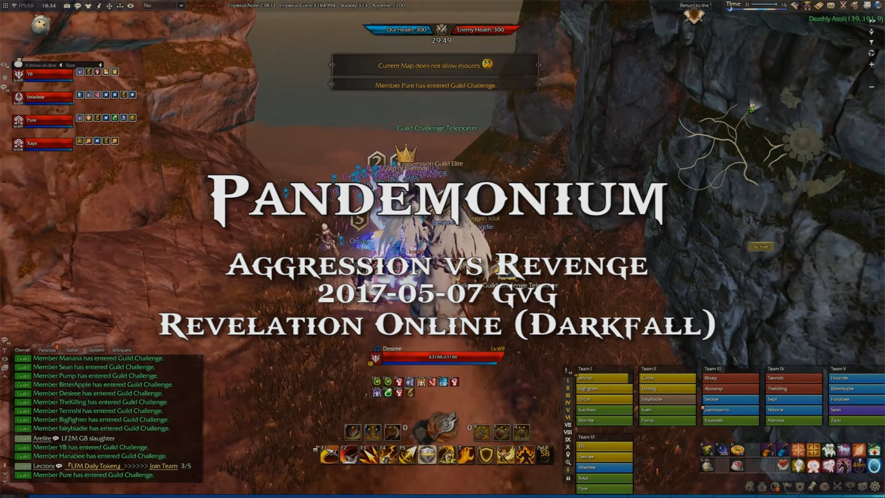 [RO] Pandemonium - Aggression vs Revenge GvG, Revelation Online 2017-05-07 (NA Darkfall)