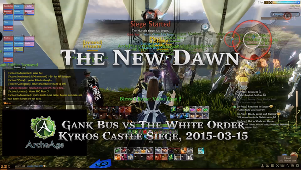 [AA] The New Dawn - Archeage Gank Bus vs TWO Castle Siege (Kyrios)