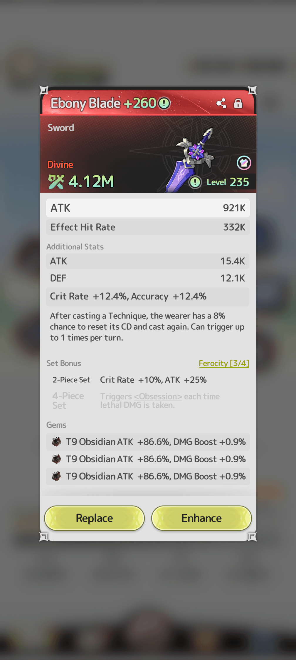What it looks like in-game, on my sword, in Season 3